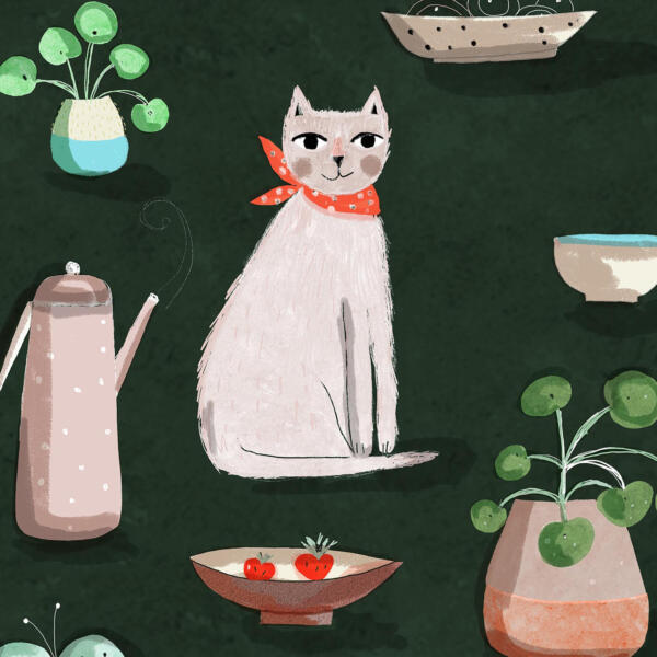 Fika art post for BGA.SE illustration by Susse Linton