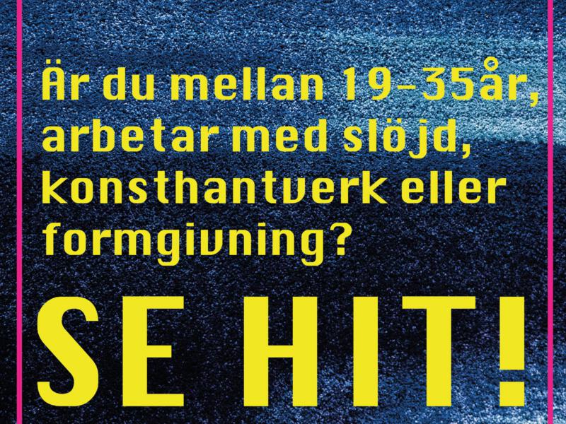 Text stipendium för formgivare 19-35 år.