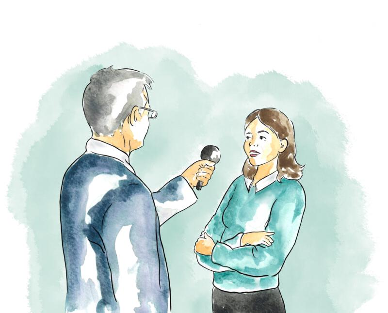 Intervju, arbete, illustration