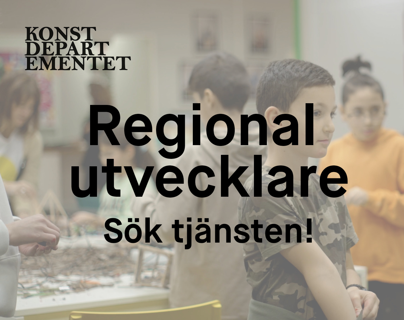 Bild på barn och texten regional utvecklare