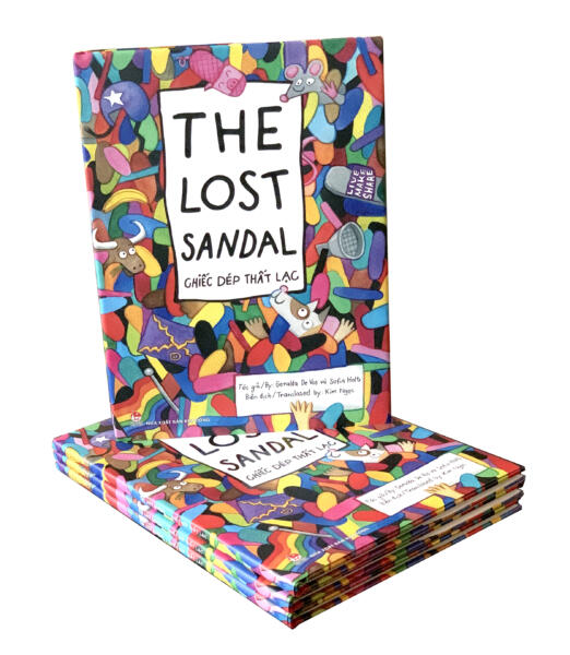 Omslagsbild till barnboken The lost sandal målad i akvarell