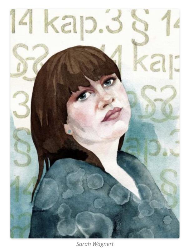 Porträtt av Sarah Wägnert, akvarell,Svenska hjältinnor 