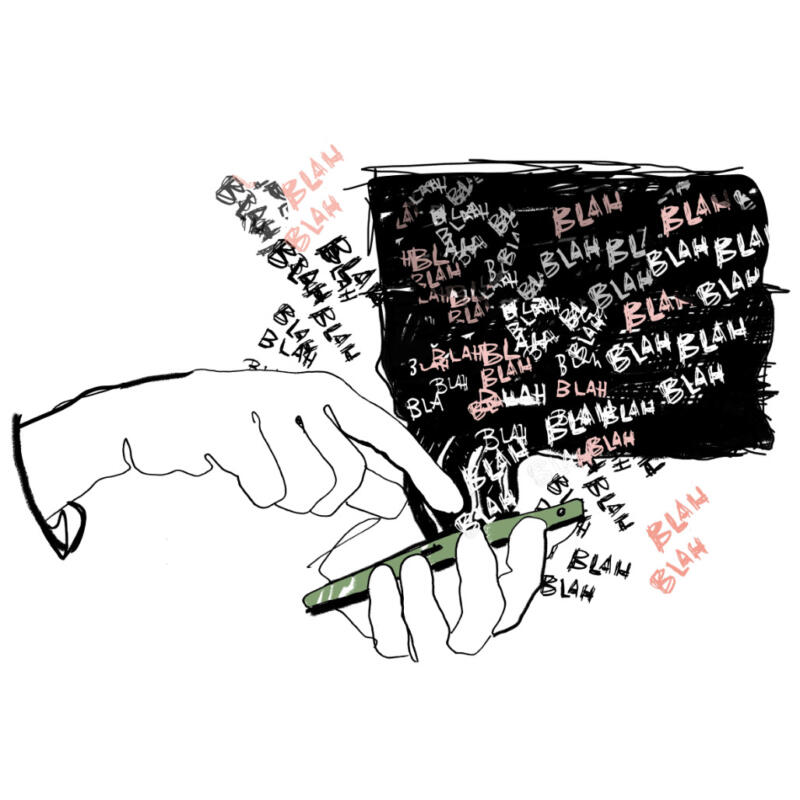 handgjord skissad illustration av telefon
