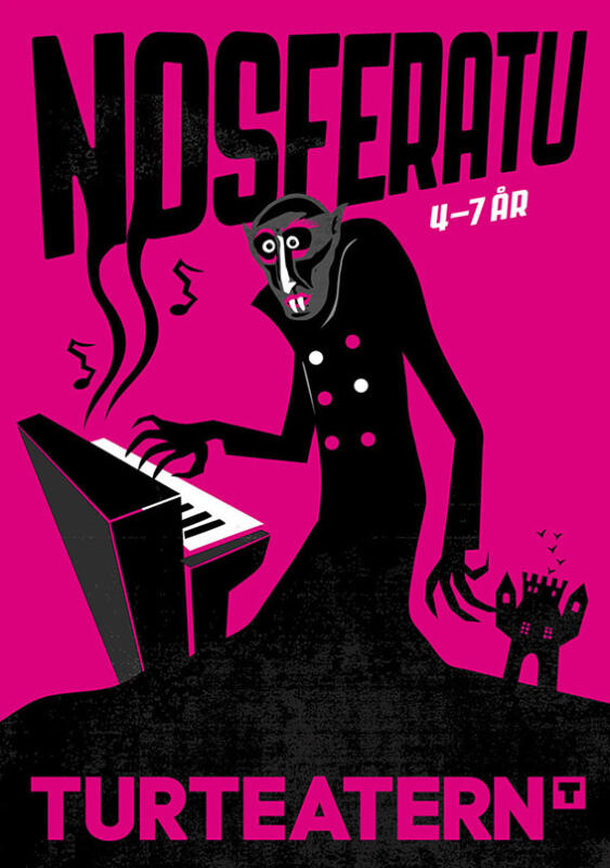 Nosferatu på Turteatern. Läskigt, blodigt och skojiga fladdermöss. Barnteater. Kärrtorp
