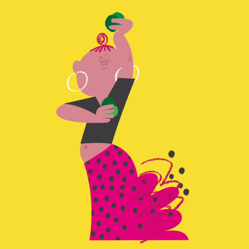 Illustration av flamencodansare.