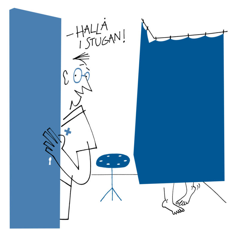 Illustration av läkare och patient.
