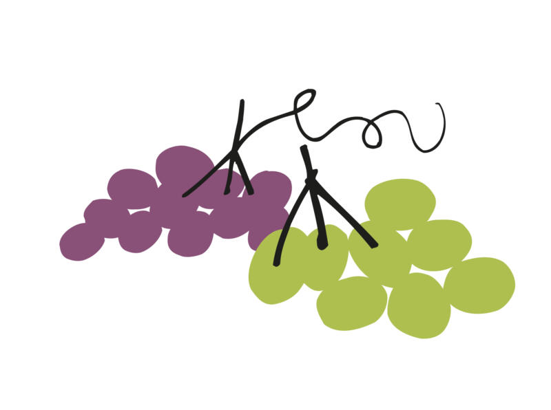 Illustration av vindruvor.