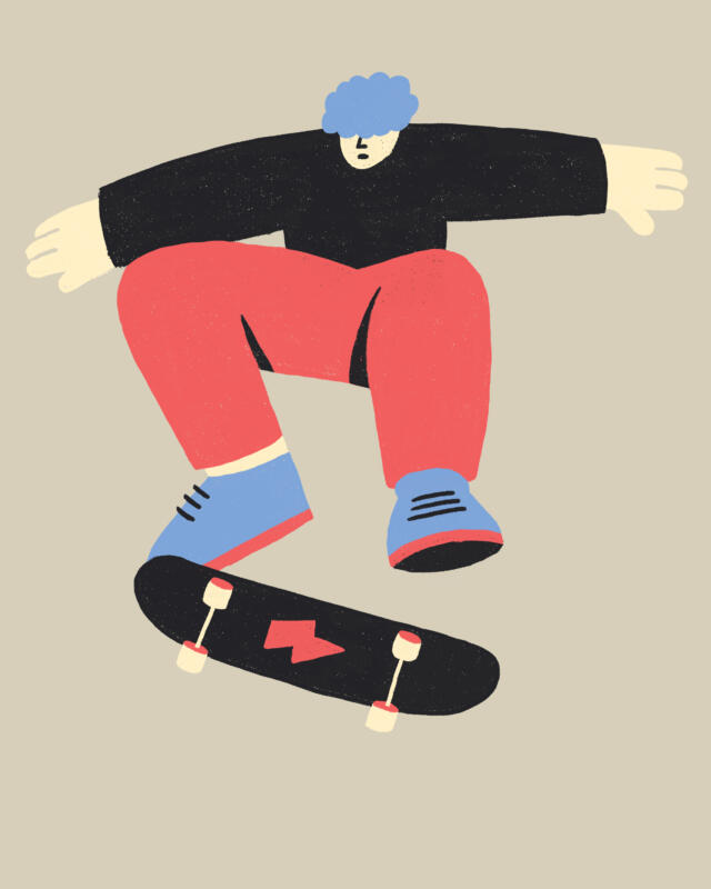 Kille på skateboard