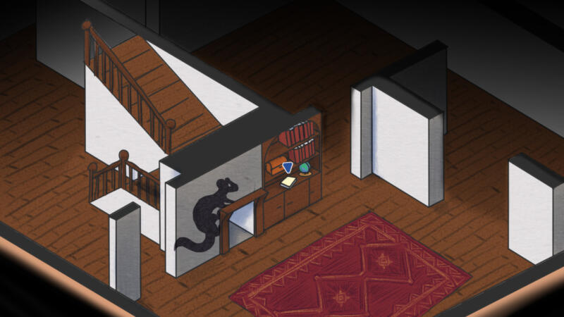 isometric view game concept interior living room