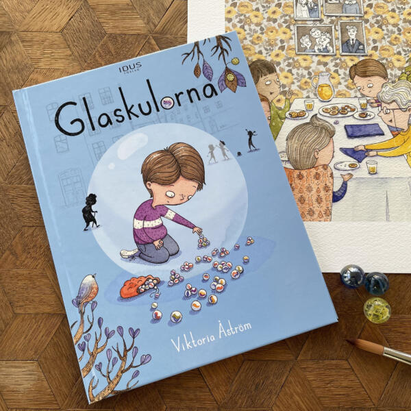 Omslagsbild av barnboken Glaskulorna