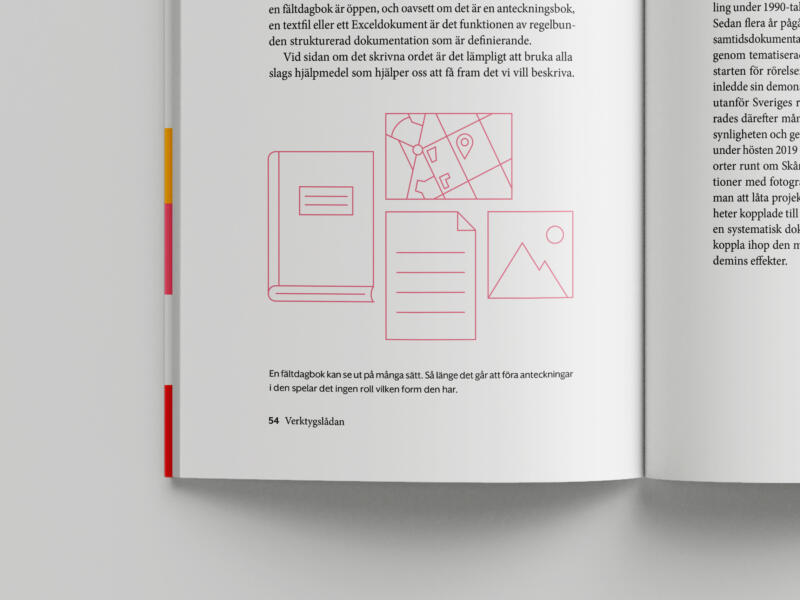 Uppslag från boken "Minnesjägarna"