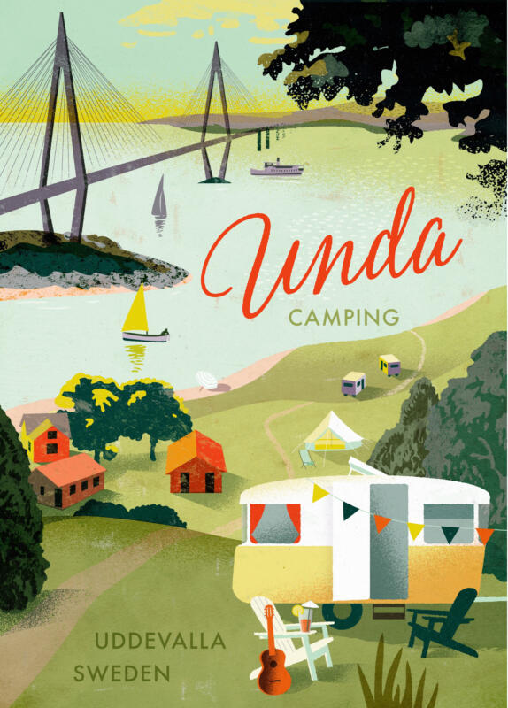 affisch, camping, retro, vintage, sommar, semester, husvagn, livet, njutning, äng, västkust, ledighet, skärgård, Västergötland, Bohuslän, Uddevalla, göteborg, det goda livet, gammaldags