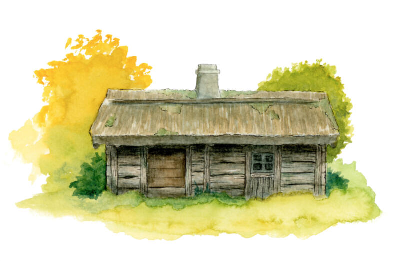 Illustration gjord i akvarell och tusch. Mysig känsla med höstfärger.