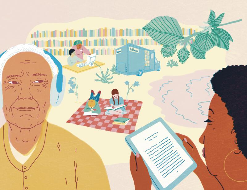 Omslagsbild till region Dalarnas biblioteksplan 2023-2026