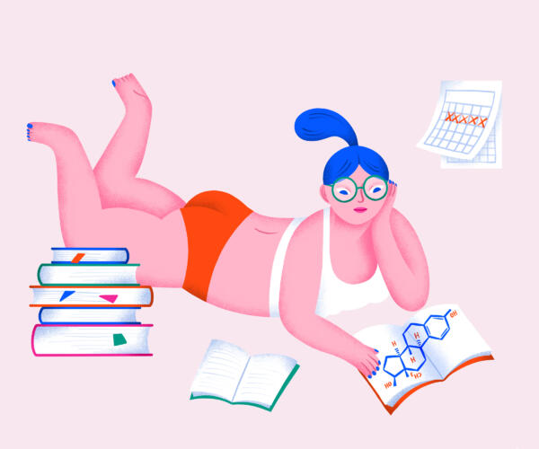 illustration kvinna mens hormoner kalender