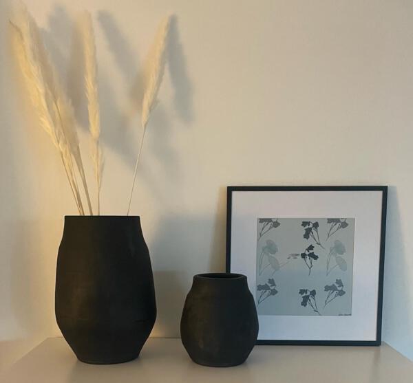 Beautiful framing of the print/wallart Bluebell and waterlily: aquarelle and ink painting/illustration. 