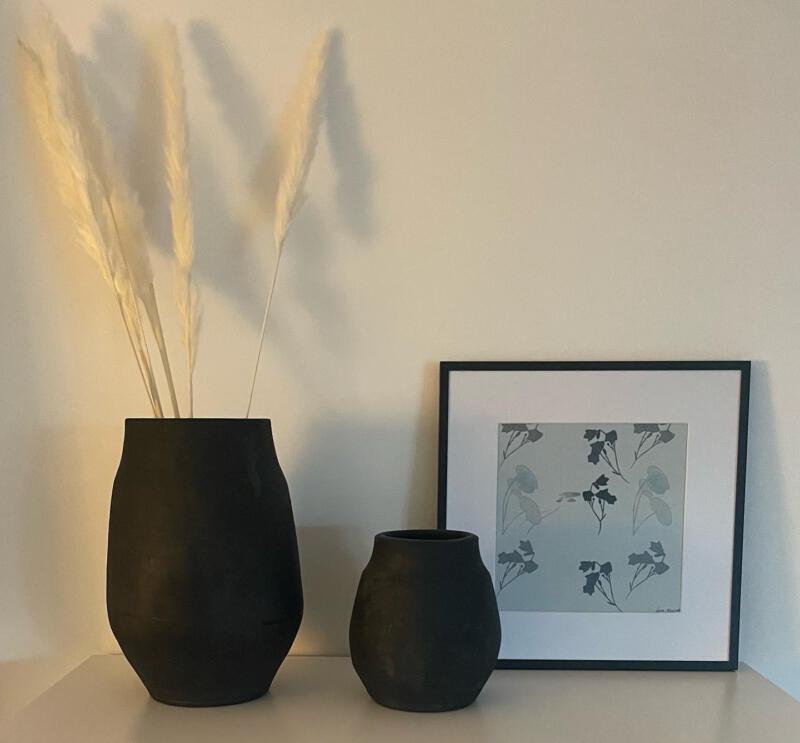 Beautiful framing of the print/wallart Bluebell and waterlily: aquarelle and ink painting/illustration. 