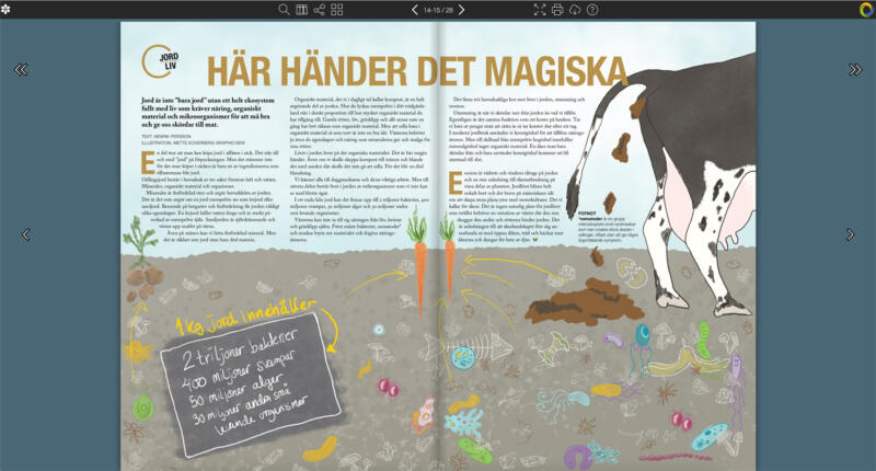 Bilden på tidningsuppslaget med artiklen "Här händer det magiska" som illustreras av bilden Livet i Jorden