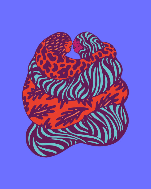 Illustration i lekfullt manér som illustrerar två figurer som "jappar".