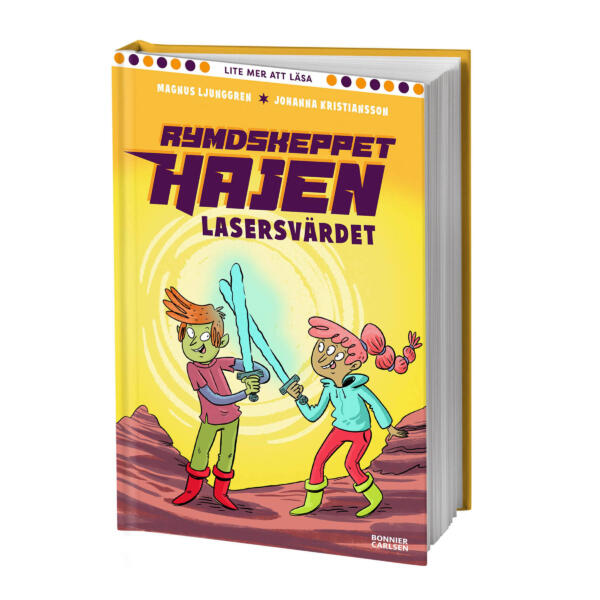 Omslagsbild lättläst bok, rymden, lasersvärd, serie