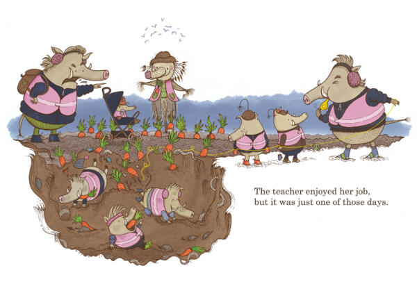 illustration av förskolefröknar och barn