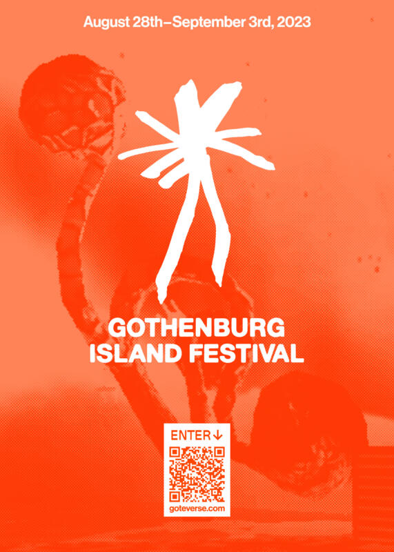 Art festival poster in red 
