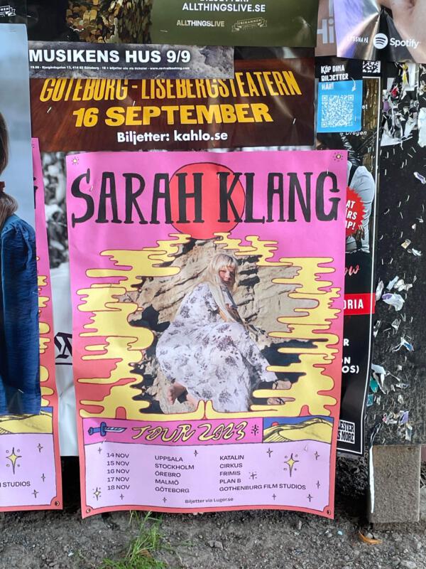 Sarah Klang's tour poster 