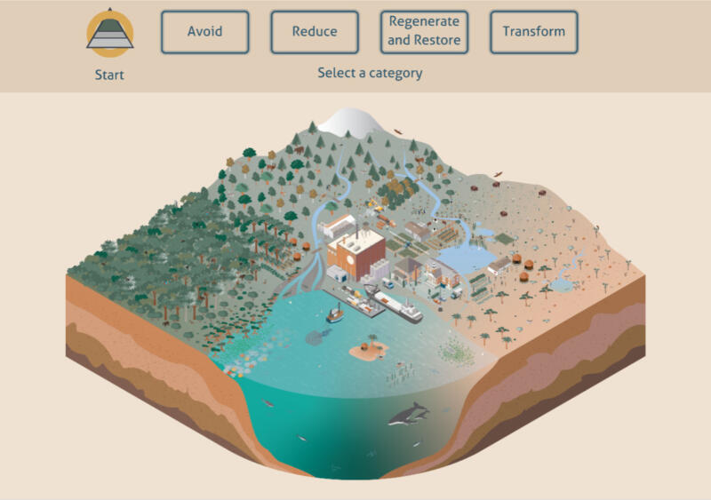 Interactive infographic about sustainability actions for companies