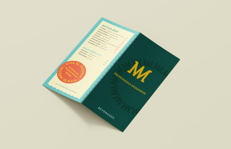 Front and back cover of the drinks menu for a Mexican restaurant