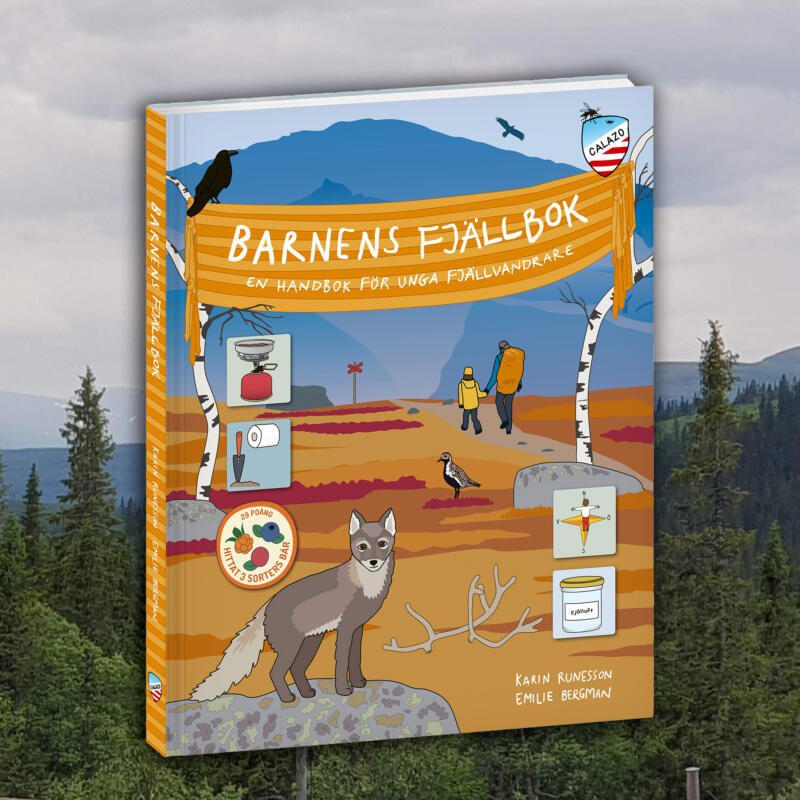 Omslagsillustration och formgivning av barnboken Barnens fjällbok