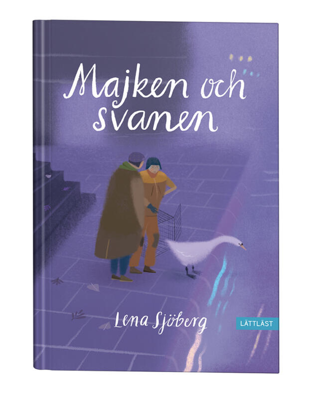 Omslag till bok om Majken som räddar en svan