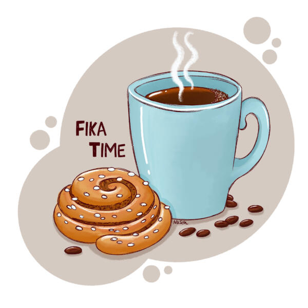 klistermärke, Fika och bakverk, kanelbullar, mat, vignette, Bakning, paus,
