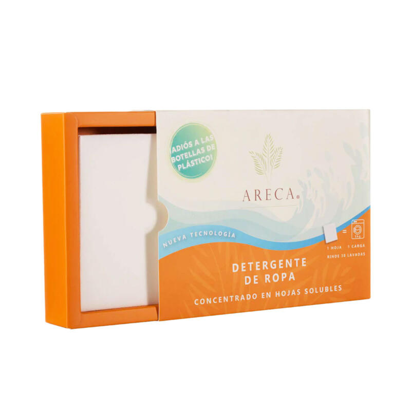 Open Laundry Sheets Box in bright orange with a splashing wave
