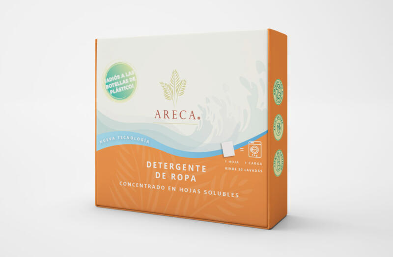 Laundry Sheets Box design in bright orange with a splashing wave