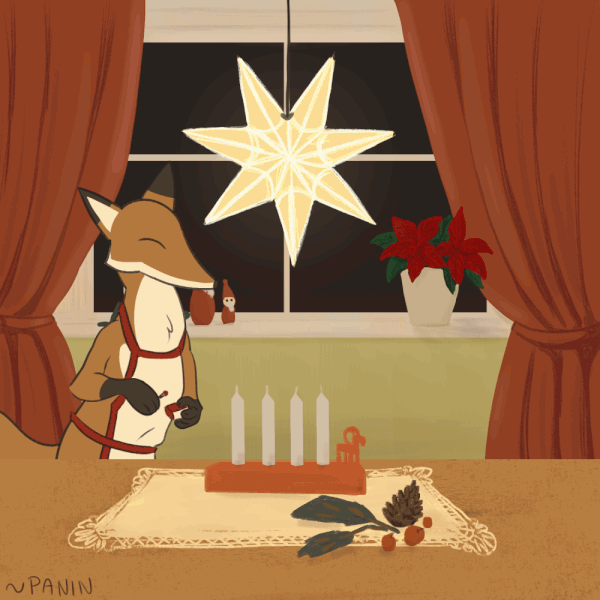 gif christmas advent candles foxes 