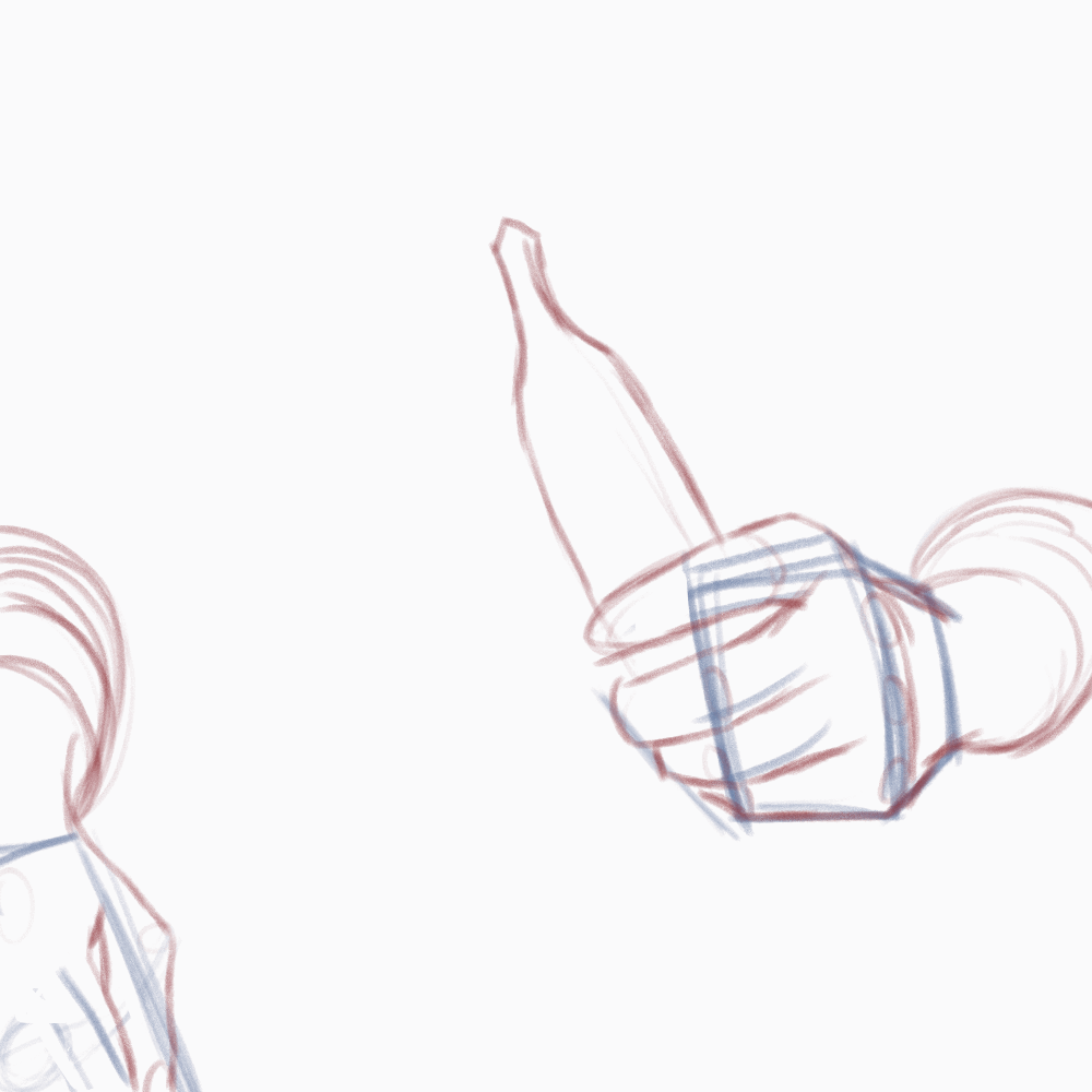 hands peeling banana rotoscoping animation rough