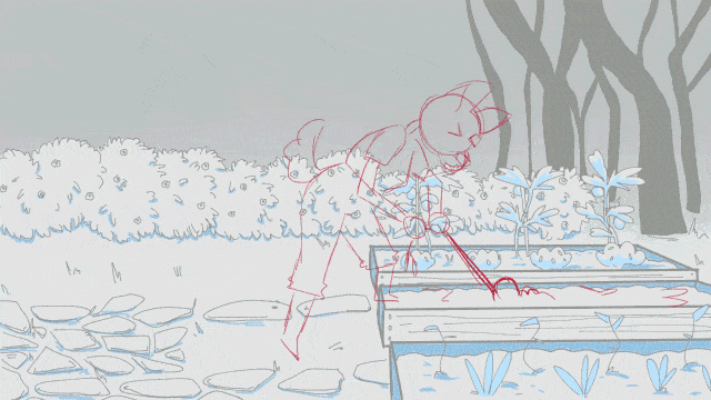 process gif from sketch to finished shot animation