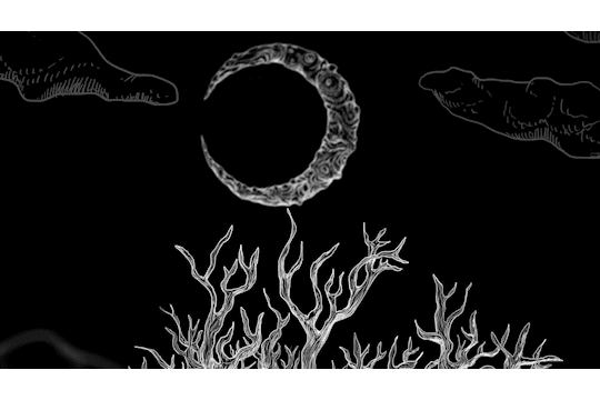 en animerad gif som visar en kort sekvens från animationen fågelnatta