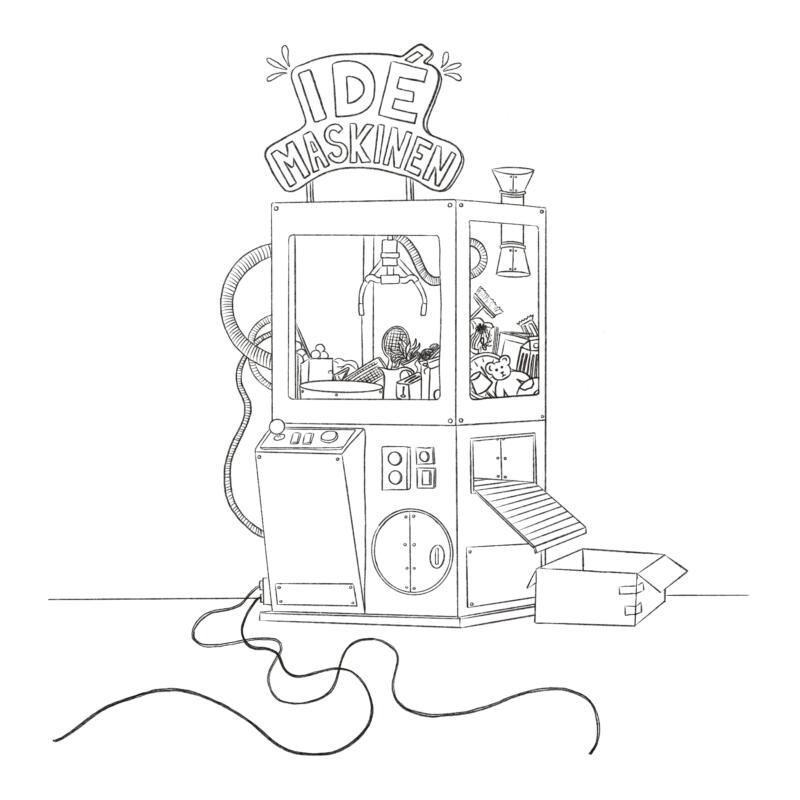 Enklare linjeillustration av den spännande Idémaskin