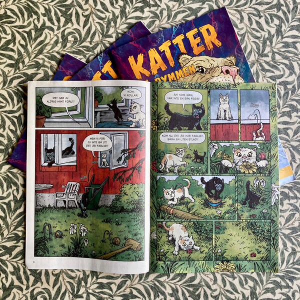 Serie om evolution och katter. Lekande kattungar som dras in i ett äventyr.
