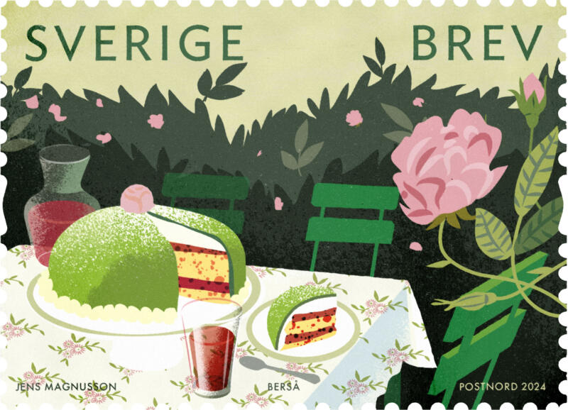 fika, kaffestund, frimärke, postnord, jens magnusson, illustration