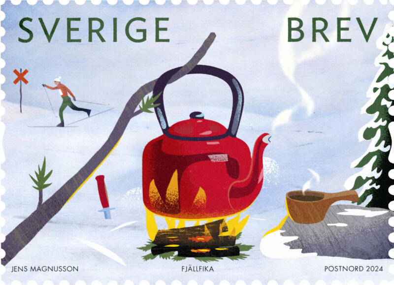 frimärke, fikastund, jens magnusson, illustration