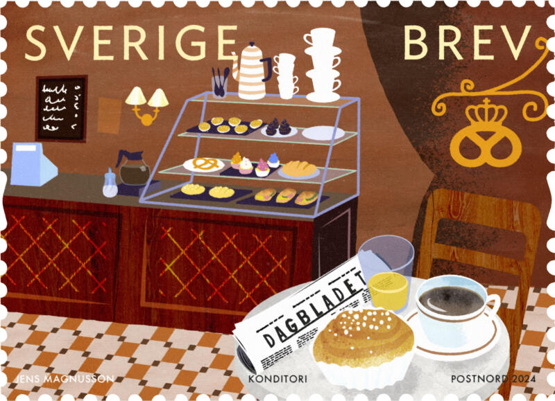 frimärke, kaffe, jens magnusson, illustration