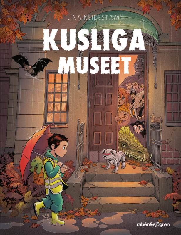 Omslagsbild till bilderboken Kusliga museet av Lina Neidestam