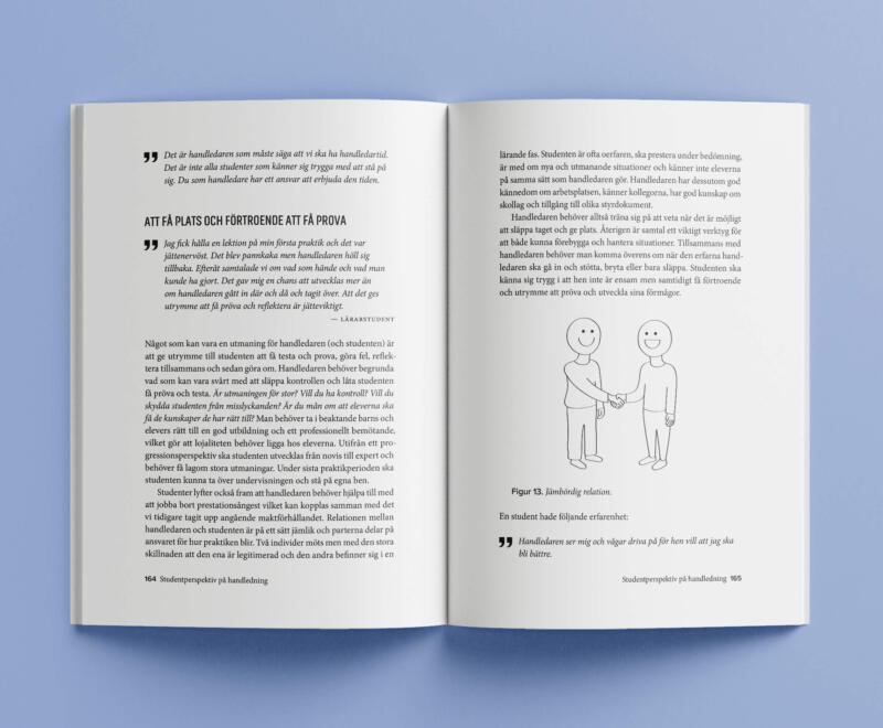 Uppslag med illustration i boken "VFU-handledning"