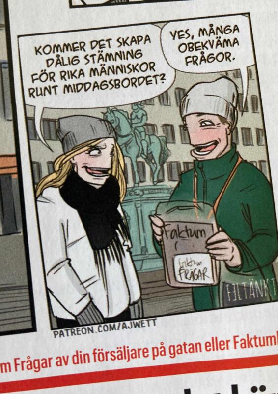 en ruta från första avsnittet av Feltänkt för Faktum. Om obekväma frågor kring middagsbordet. 