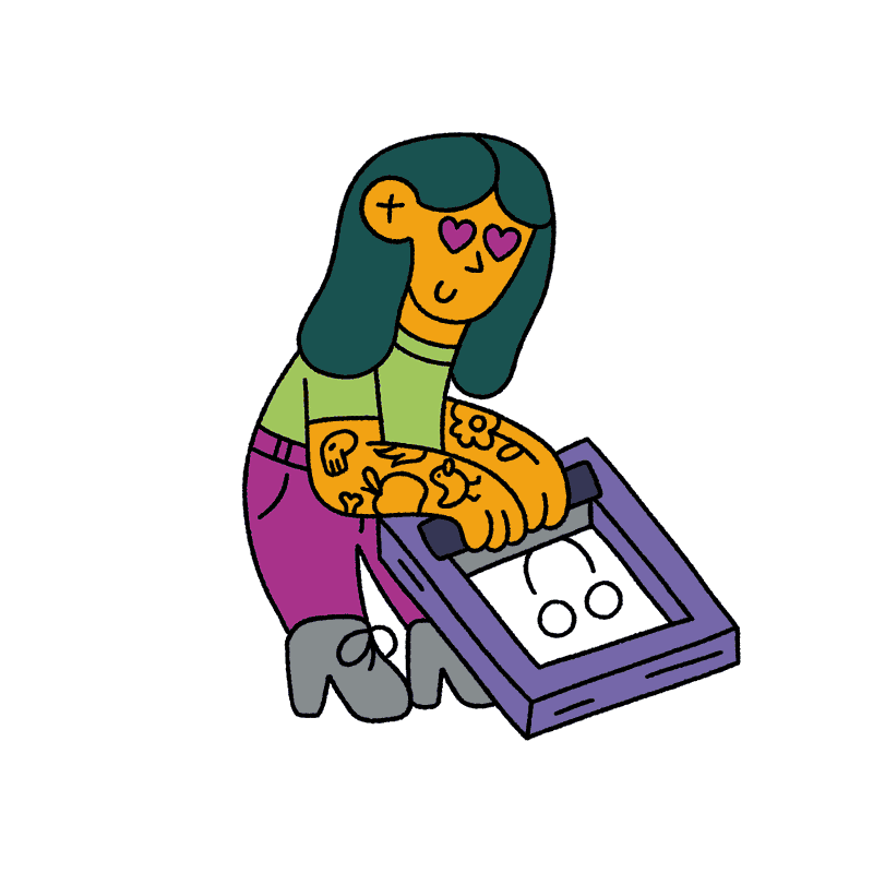 Gif-animation som representerar Konstgrafiklinjen på Östra Grevie Folkhögskola.