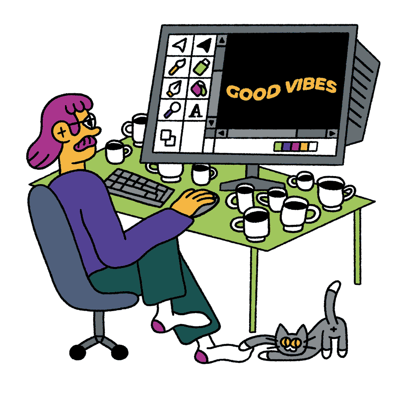 Gif-animation som representerar Östra Grevie Folkhögskolas Grafisk design utbildning.