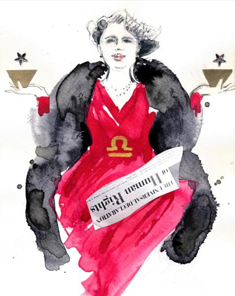 Libra Vågen Porträtt rött legend presidenthustru Lady