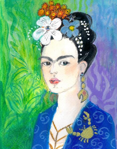 Porträtt portait Frida Kahlo kräftan horoskop Cancer horoscope